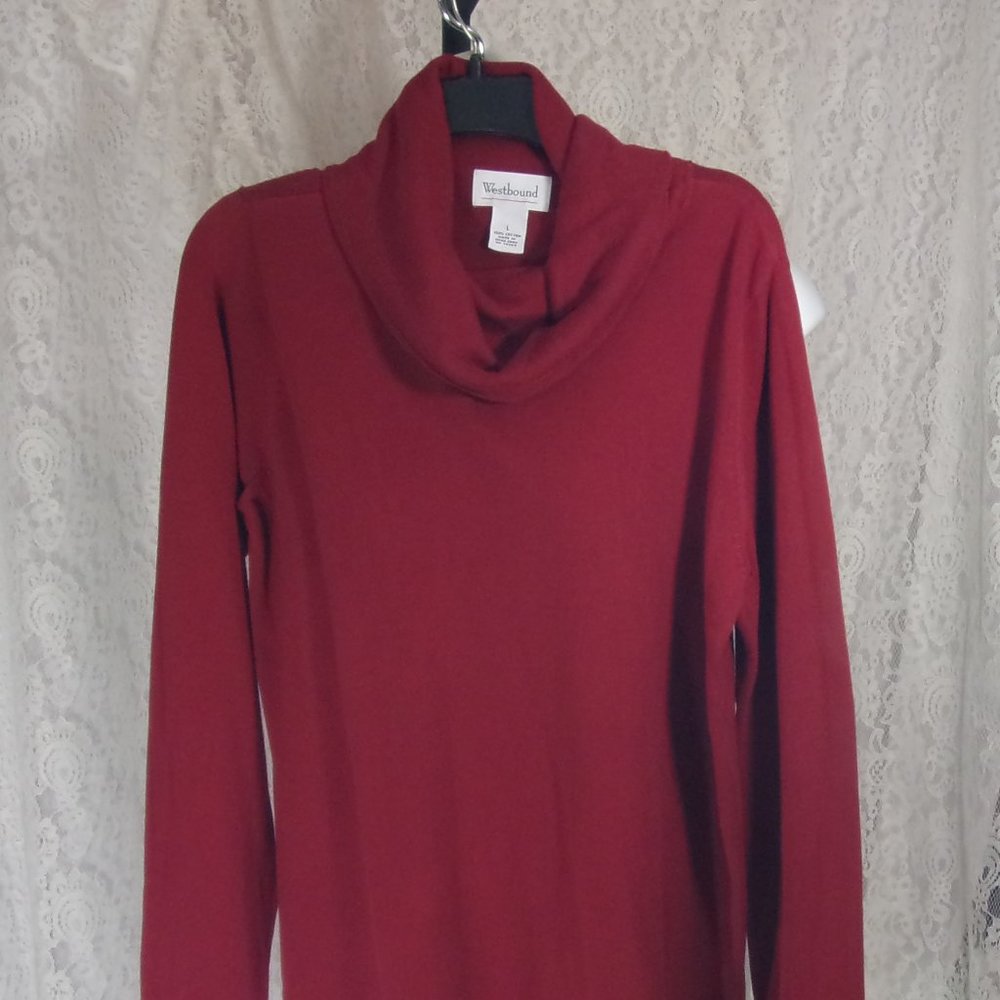 Westbound Rusty Red Cowl Neck Sweater Top NWOT